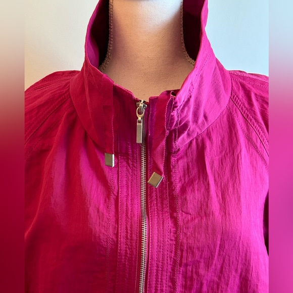 Chico’s Full Zip Nylon-Cotton Blend Magenta Jacket - Picture 3 of 14